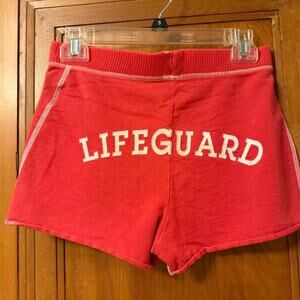Vintage red lifeguard shorts